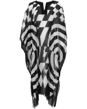 Dries Van Noten Caftan With Print - Black