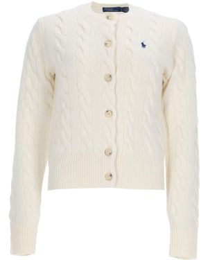 Polo Ralph Lauren Cardigan Con Logo - White