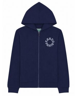 KENZO Felpa Con Cappuccio - Blue