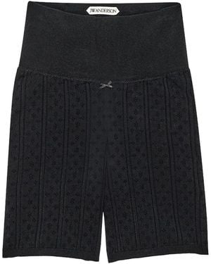 JW Anderson Perforated Knit Shorts - Black