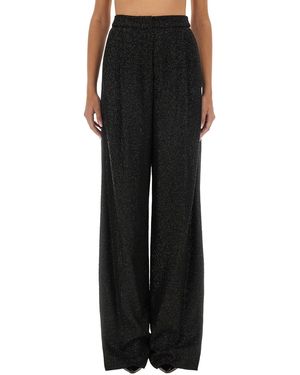 Max Mara Sequined Wool Blend Navigli Trousers With Sequins - Black