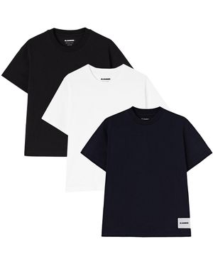 Jil Sander Logo Patch T-Shirt Set (Pack Of Three) - Blue