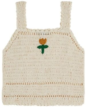 Emile Et Ida Top Crochet Con Tulipano - White