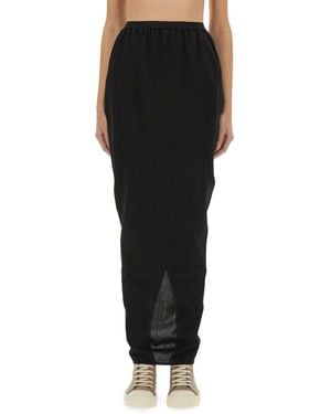Rick Owens Soft Pillar Long Skirt - Black