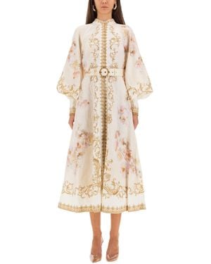 Zimmermann Midi Dress With Buttons "Hypnotic" - Natural