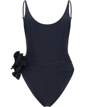 Magda Butrym Costume Da Bagno Intero Con Fiore - Blue