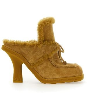 Burberry Square-Toe Highland Mules - Metallic