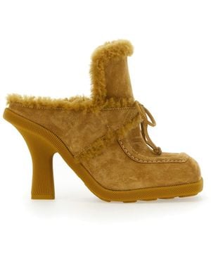 Burberry Square-Toe Highland Mules - Metallic