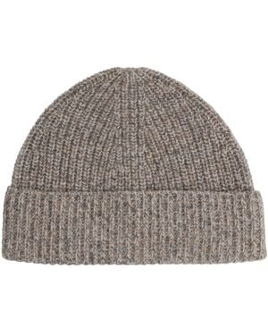 Aspesi Wool Ribbed Knit Beanie - Gray