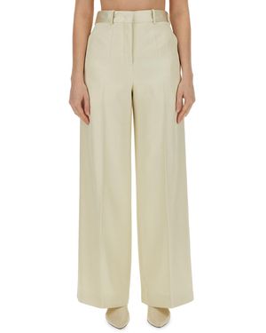 Jil Sander High-Waisted Tailored Trousers With Wide Legs - Natural