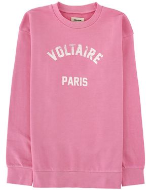 Zadig & Voltaire Felpa Girocollo Con Stampa Logo - Pink