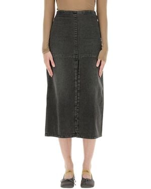 MM6 by Maison Margiela Long Denim Skirt - Black