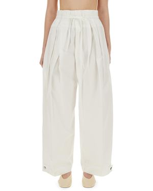 Jil Sander High-Waisted Wide Trousers - White