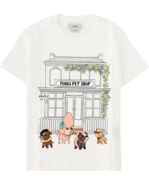 Fendi T-Shirt Con Stampa Grafica - White