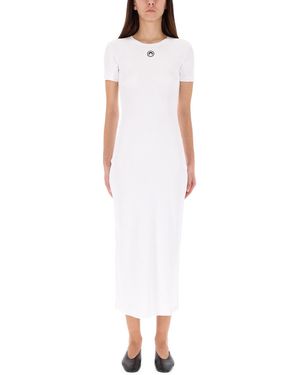 Marine Serre Midi Dress "Moon - White