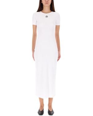 Marine Serre Midi Dress "Moon - White