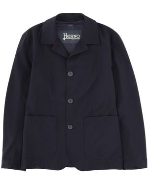 Herno Wool Blend Blazer - Blue