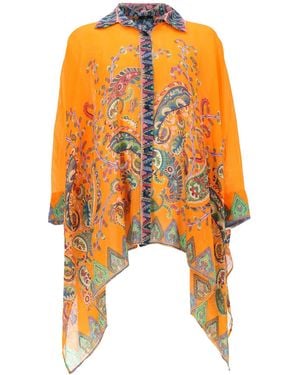 Etro Mini Floral Print Top - Orange