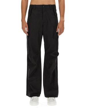 Dolce & Gabbana Wide Leg Cotton Trousers - Black