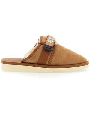 Suicoke Suede Slip-On Ciabatta M2Ab - Brown