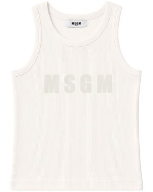 MSGM Tank Top Con Logo - White