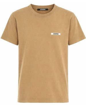 Jacquemus Grosgrain Short Sleeve T-Shirt - Natural