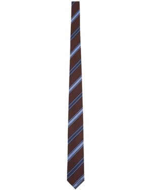 Ferragamo Regimental Jacquard Tie - Brown