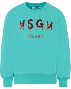 MSGM Jersey With Logo - Blue