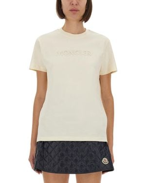 Moncler Cotton T-Shirt With Logo - White