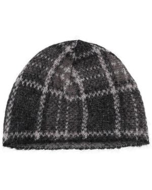 Our Legacy Berretto Con Motivo "Grand Check" - Black