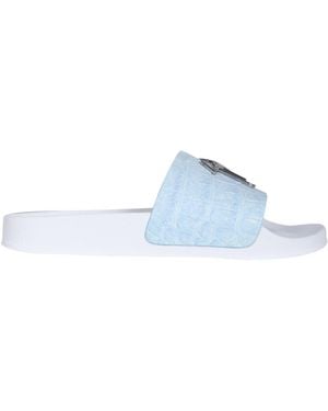 Giuseppe Zanotti Slide Sandals With Textured Strap - Blue