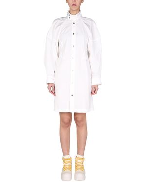 Bottega Veneta High Neck Dress With Buttons For - White