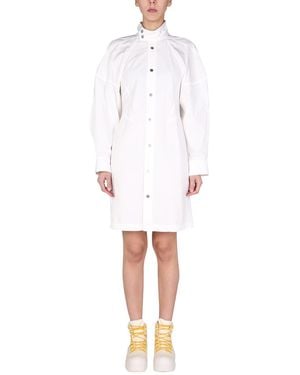 Bottega Veneta High Neck Dress With Buttons For - White