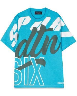 DSquared² Su Tutto Il Logo Maglietta - Blu