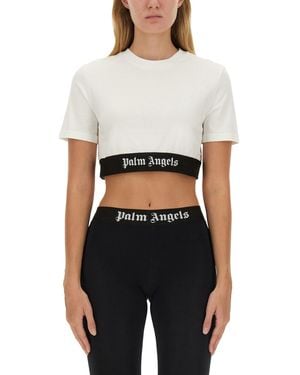 Palm Angels T-Shirt With Logo - White