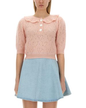 Alessandra Rich Hearts" Jersey - Blue