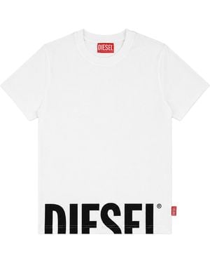 DIESEL T-Shirt Con Logo Cut-Off - White