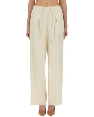 Theory Trousers With Pleat - Natural