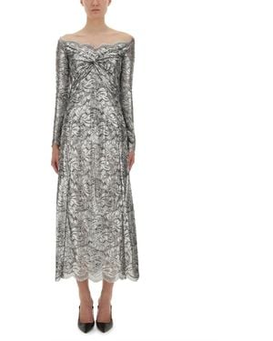 Rabanne Long Lace Dress - Gray