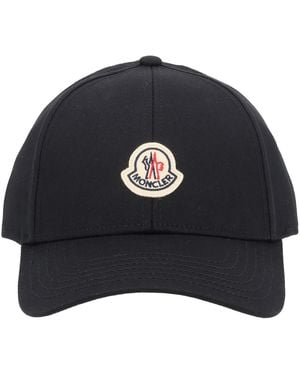 Moncler Cappello Da Baseball Con Patch Logo - Black