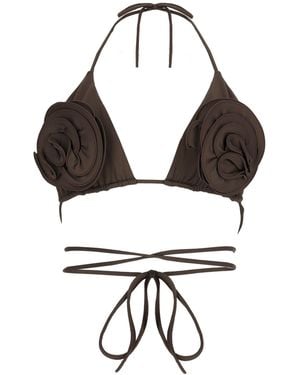 Magda Butrym Top Bikini Con Dettaglio Arricciato - Black