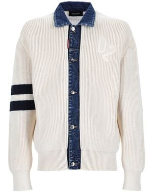 DSquared² Cardigan With Logo - White