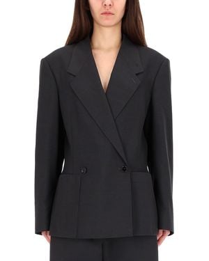 Lemaire Double-Breasted Tailored Blazer - Black