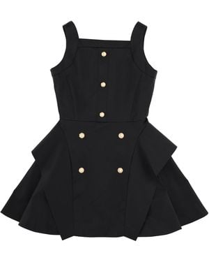 Balmain Vestito Con Bottoni - Black