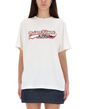 Autry X Maison Kitsune Logo T-Shirt - White