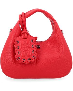 Ganni Mini Hobo Handbag - Red