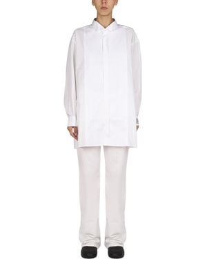 Raf Simons Logo Patch Shirt With Classic Collar For - White