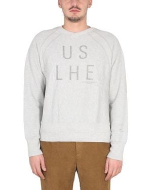 Engineered Garments Relaxed Fit Crewneck Sweatshirt With Logo - White