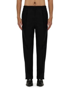 Fendi Wool Trousers With 'Made - Black