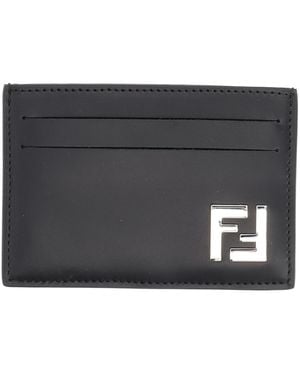 Fendi Leather Card Holder - Black